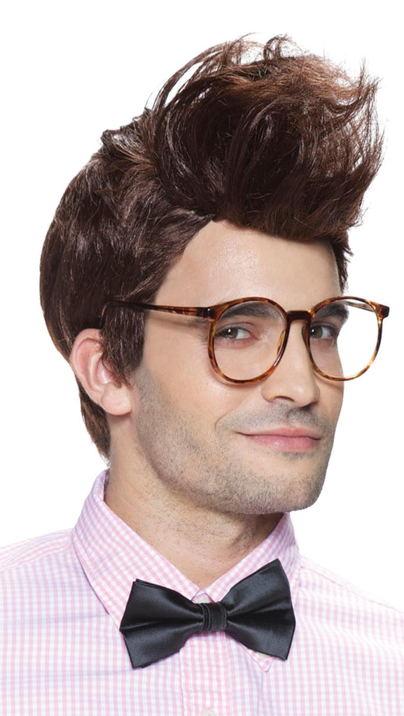 Mens Wigs Hipster Brown