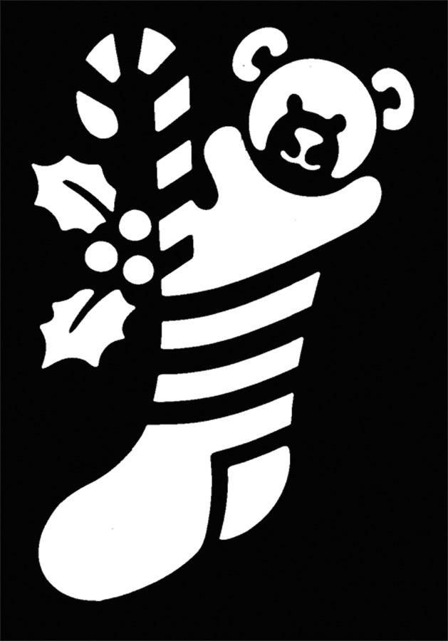 Stencil Stocking Bear Brass