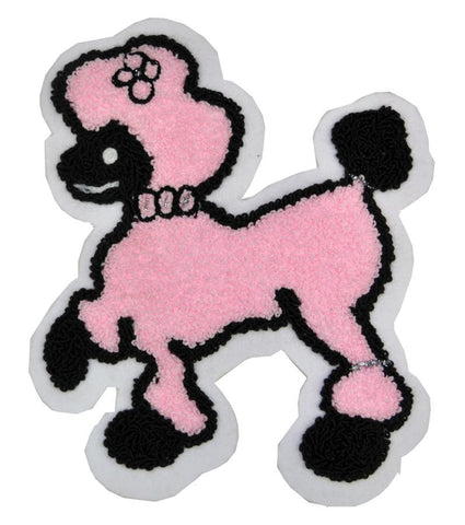 Patch Chenille Poodle 8in Wt B