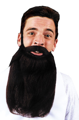 Mustache Beard Grey 14in