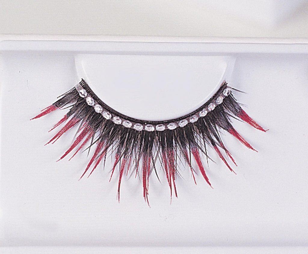 Eyelashes Blk With Red Rhinest