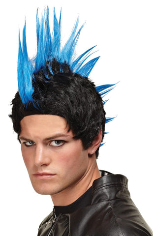 Wig Blue Punk Rocker