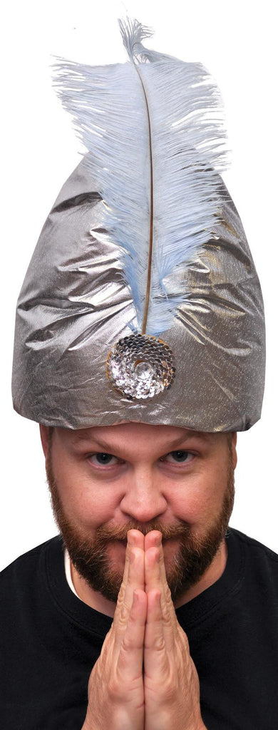 Turban Dlx Silver W Plume