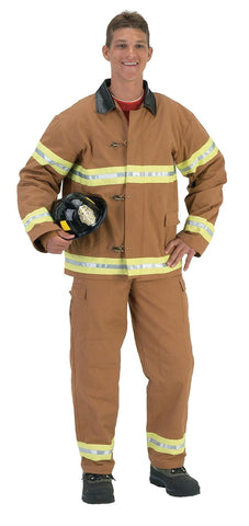 Fire Fightr Adult Tan W Helmet