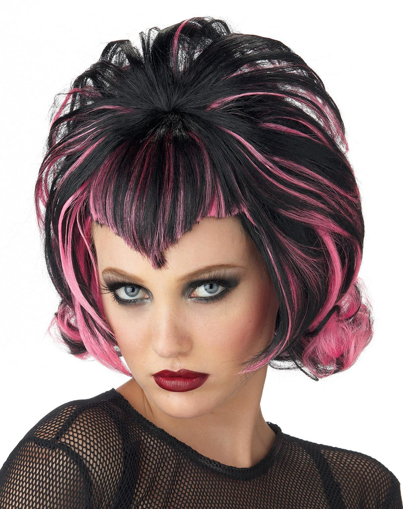 Wig Goth Flip Black Pink