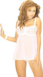 Babydoll W G String Blk One Sz