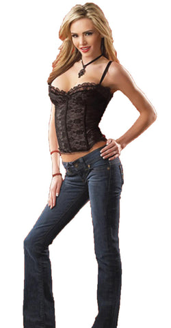 Bustier W Zipper Black Large