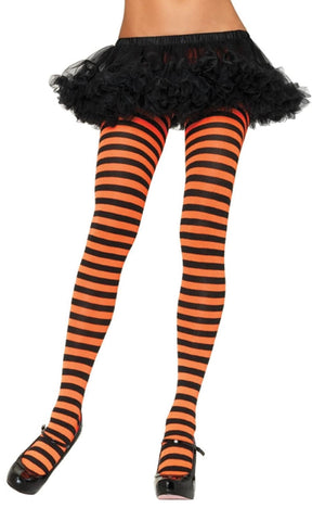 Tights Striped Bk-orange