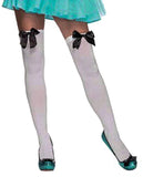 Stockings Thi Hi W/bow Wt/bk