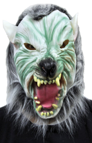 Silver Wolf With Hair Mask