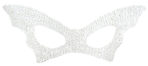 Bat Mask Sequin White