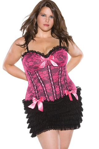 Corset Stretch Fuchsia/bk Xl