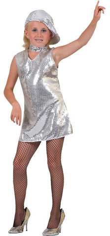 Disco Dress Silver Child Lg