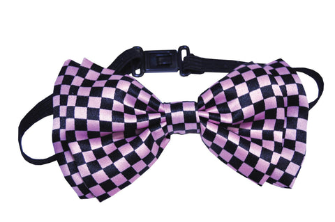 Bow Tie Pink-black Check