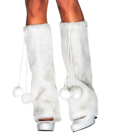 Furry Leg Warmers White