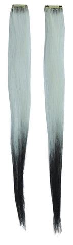 Hair Extension White Black Fad