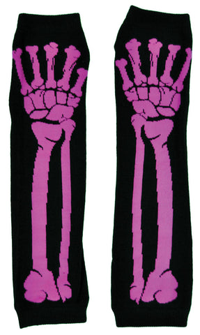 Glove Long Pink Bone Print