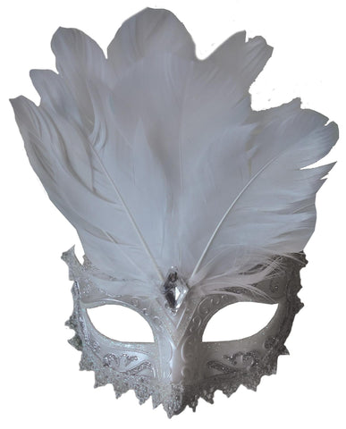 Carnivale Eye Mask White Silve