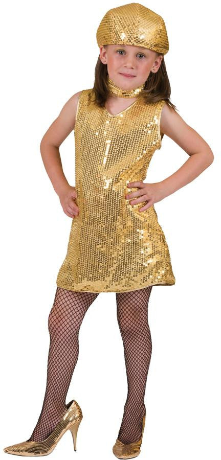Disco Dress Gold Child Med