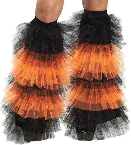 Boot Covers Tulle Ruffle Bk Or
