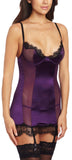 Satin Garter Dress Plum Xl