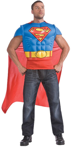 Superman Muscle Shirt Cape Adt