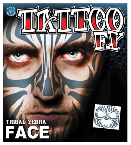 Face Tattoo Tribal Zebra