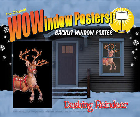 Dashing Reindeer Window