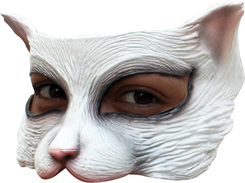Kitty White Latex Half Mask