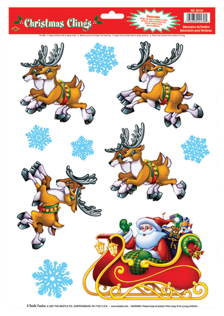 Santa  Sleigh Clings