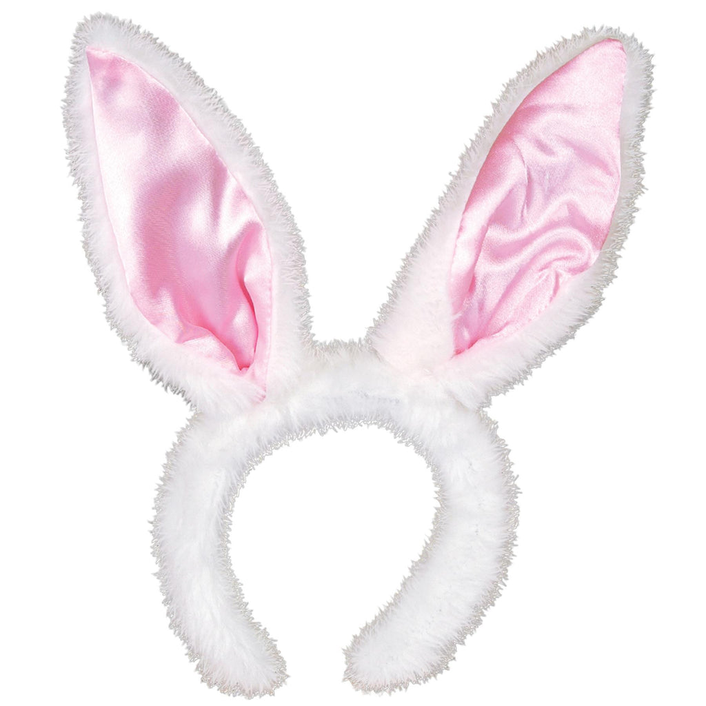 Bunny Ears White W Pink Satin