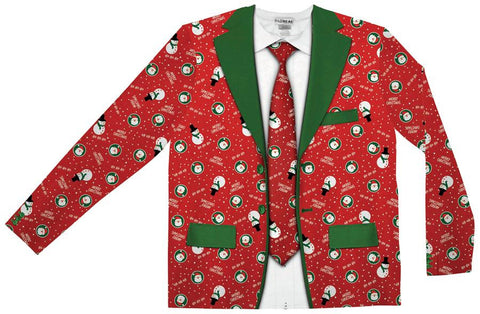 Ugly Christmas Suit Tie Xl