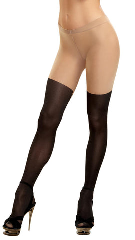 Tights Sheer Lace-up Nude-blk