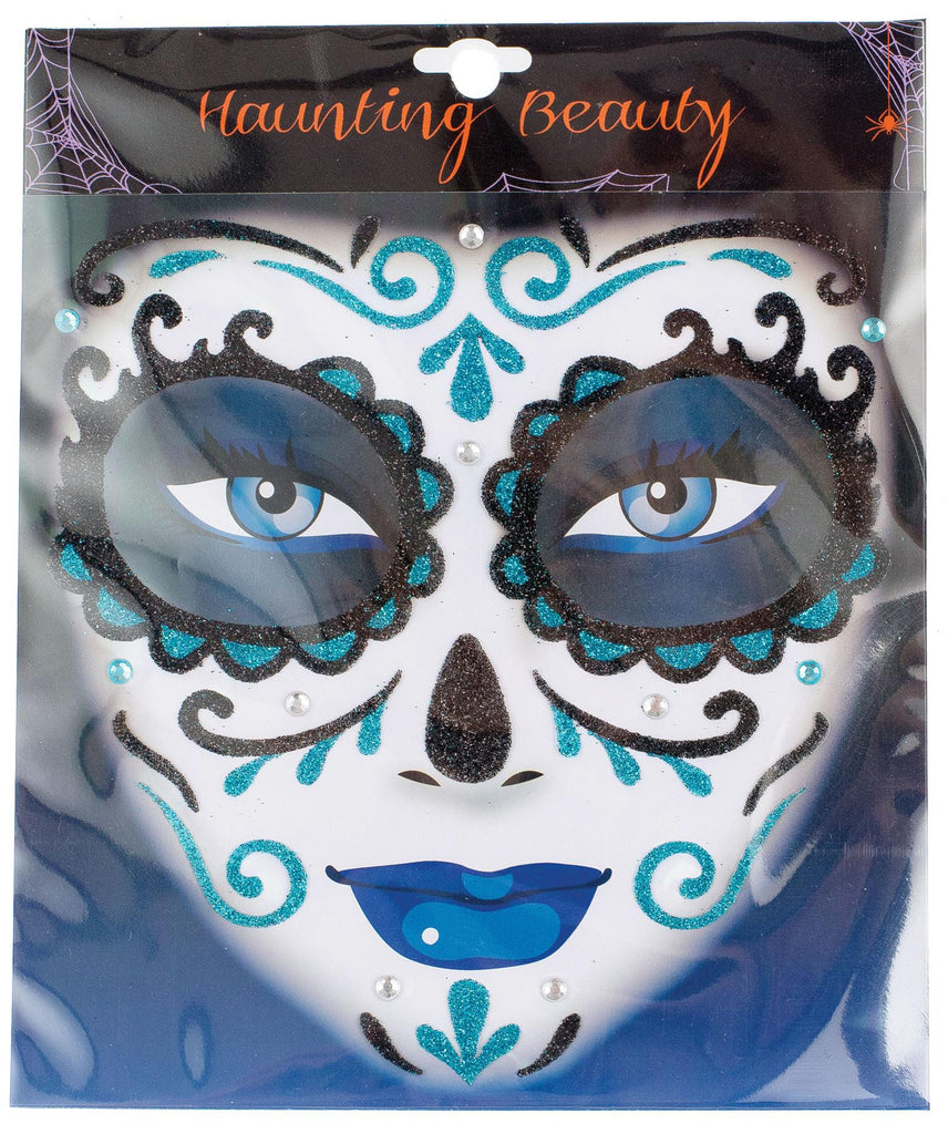 Face Art Blue Scalloped Black